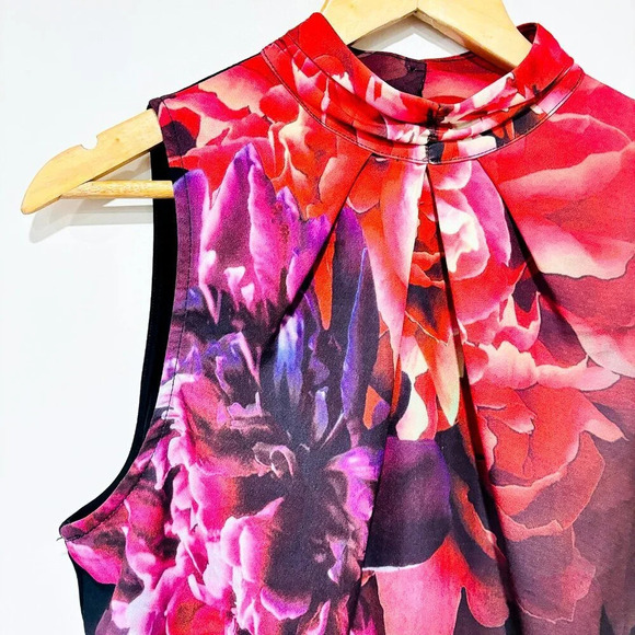 MELANIE LYNE Black & Pink Floral Tank Top | Medium * - Picture 2 of 9